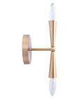 Mizu Mid Century Modern Gold 2 Light Wall Sconce