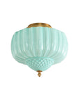 3-Light Flush Mount Ceiling Light in Gold Brass Finish