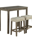Traditional 3-Piece Breakfast Dining Set for Small Spaces