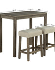 Traditional 3-Piece Breakfast Dining Set for Small Spaces