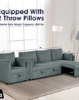 Oversized Faux Fur Sleeper Sectional with Pull-Out Chair and USB Charging