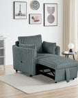 Oversized Faux Fur Sleeper Sectional with Pull-Out Chair and USB Charging