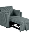Oversized Faux Fur Sleeper Sectional with Pull-Out Chair and USB Charging