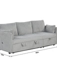 Oversized Faux Fur Sleeper Sectional with Pull-Out Chair and USB Charging