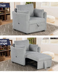 Oversized Faux Fur Sleeper Sectional with Pull-Out Chair and USB Charging