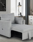 Oversized Faux Fur Sleeper Sectional with Pull-Out Chair and USB Charging