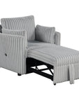 Oversized Faux Fur Sleeper Sectional with Pull-Out Chair and USB Charging
