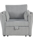 Oversized Faux Fur Sleeper Sectional with Pull-Out Chair and USB Charging
