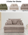 54" Upholstered Chaise Lounge Chair with Built-In Cup Holders