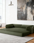 79" Modern Corduroy Sofa Bed with Supportive Lumbar Pillow