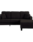 Black Sofa and Loveseat Set with Storage Ottoman and USB Charging