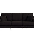 Black Sofa and Loveseat Set with Storage Ottoman and USB Charging