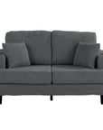 3-Piece Sofa Set with USB Ports Storage Ottoman and Pillows