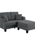 3-Piece Sofa Set with USB Ports Storage Ottoman and Pillows