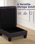 3-Piece Contemporary Sofa Set with USB Charging & Storage Ottoman