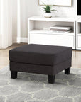 3-Piece Contemporary Sofa Set with USB Charging & Storage Ottoman