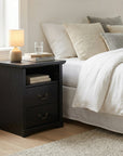 Rustic 22" Nightstand with 2 Drawers and Open Storage Shelf