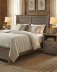 Rustic 22" Nightstand with 2 Drawers and Open Storage Shelf