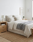 Rustic 22" Nightstand with 2 Drawers and Open Storage Shelf