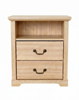 Rustic 22" Nightstand with 2 Drawers and Open Storage Shelf