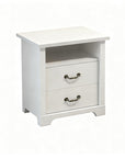 Rustic 22" Nightstand with 2 Drawers and Open Storage Shelf