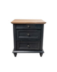 24" Transitional 3-Drawer Nightstand with Solid Wood Legs