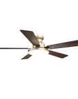 52" Auren Modern Brass Flush Mount LED Ceiling Fan with Reversible Blades