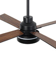52" Modern Black Downrod Ceiling Fan