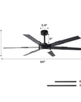 Vaczon 60" Industrial Smart Ceiling Fan