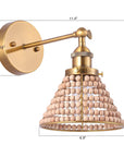 Modern Golden 1-Light Wall Sconce Light with Wooden Beads - IPLUS Lighting
