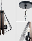 Zenith Black and Wood 4-Light Dimmable Pendant Light - IPLUS Lighting