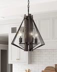 Zenith Black and Wood 4-Light Dimmable Pendant Light - IPLUS Lighting