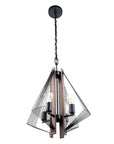 Zenith Black and Wood 4-Light Dimmable Pendant Light - IPLUS Lighting