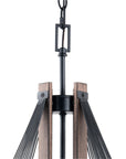 Zenith Black and Wood 4-Light Dimmable Pendant Light - IPLUS Lighting
