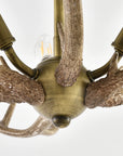 Caldwell 3-Light Antique Brass Antler Semi-Flush Mount Ceiling Light