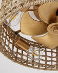 18 Inch Rattan Farmhouse Gold Ceiling Fan