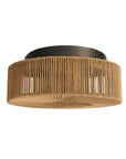 Vela 14" Handwoven Jute Flush Mount Ceiling Light - IPLUS Lighting