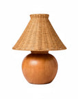Boho Rattan Shade Wood Table Lamp - IPLUS Lighting