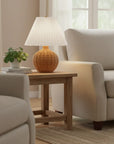 Farmhouse Brown Wicker Accent Table Lamp - IPLUS Lighting