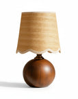 Rustic Wood Base with Linen Shade Table Lamp - IPLUS Lighting