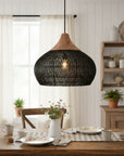 15.7 Inch Sepherina Modern Artisan-Crafted Rattan Pendant Light - IPLUS Lighting
