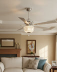 52" Ganga Modern Downrod Mount Crystal Ceiling Fan - IPLUS Lighting