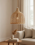 Ellie 1-Light Boho Rattan Hanging Pendant Lamp - IPLUS Lighting