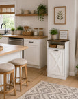 38" Modern Storage Cabinet with Hidden Trash Can Holder