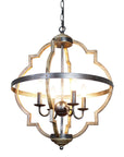 Bennington 4-Light Brown Wood Chandelier - ParrotUncle