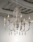 Billiter Wood White 6 Light Chandelier - IPLUS Lighting