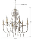 Billiter 6-Light Wood Gray Chandelier - ParrotUncle