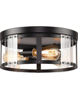 Black 3-Light Farmhouse Flush Mount Ceiling Light - ParrotUncle