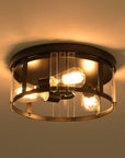 Black 3-Light Farmhouse Flush Mount Ceiling Light - ParrotUncle