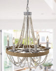Chokio 6-Light Wood Bead Chandelier - ParrotUncle